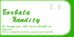 borbala mandity business card
